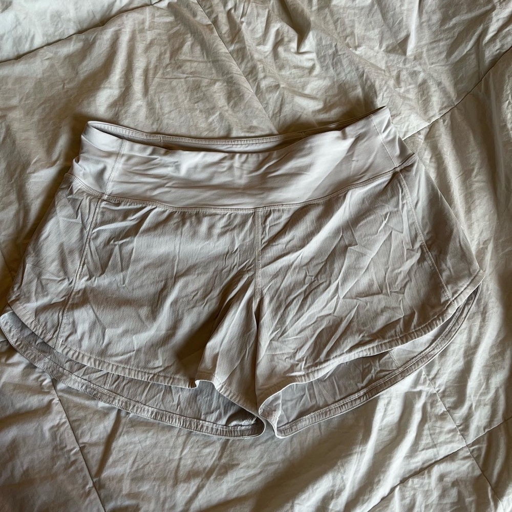 Lululemon white speed up shorts